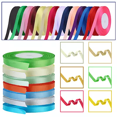 £2.89 • Buy 25m X 3/6/10/15mm Satin Ribbon Roll Silk Ribbon For Crafts Gift Xmas Tree Decor