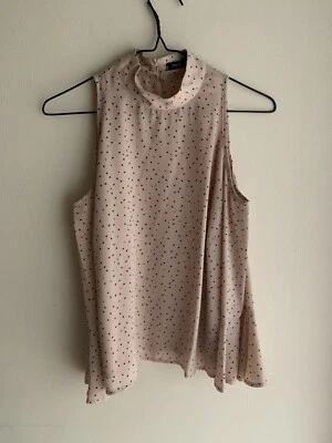 $9.99 • Buy Bershka Womens Blouse Top  Polka Dot Shoulder Cut Outs Party Size S