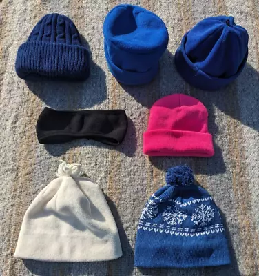 Lot Of Seven Mixed Women's Hats Beanie And Ear Coverings Solid Color • $23