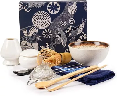 Matcha Set Bamboo Whisk For Tea Authentic 9 Piece White • $28.99