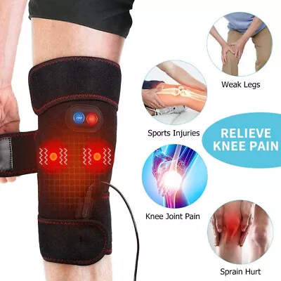 Electric Heated Knee Pad Brace Arthritis Pain Relief Warmer Therapy Leg Massager • $22.98