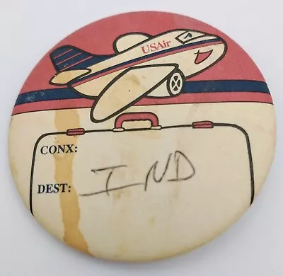 Vintage USAir Airlines Unaccompanied Minor Child Badge Button Pinback IND 2.25  • $5.99