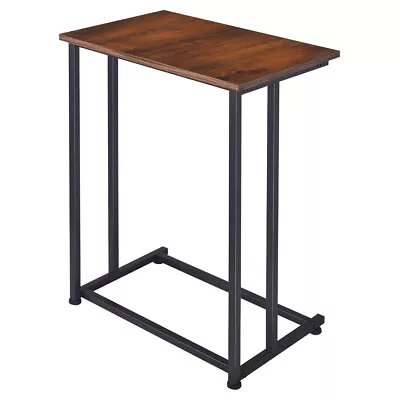 £28.95 • Buy Metal Side Table Sofa End Coffee Snack Table W/Wood Top For Living Room/Bedroom