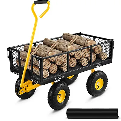 227kg Garden Carts Heavy-Duty Yard Dump Wagon Cart Steel Lawn Utility Cart • $79.99