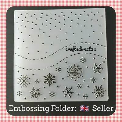 Embossing Folder - CHRISTMAS - 6  X 6  -  SNOWFLAKES - SNOWFALL - SNOW -Crafting • £4.75