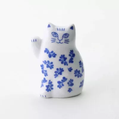 Lisa Larson Manekunoneko Manekineko Beckoning Luck Cat Blue H7cm Japan • $99