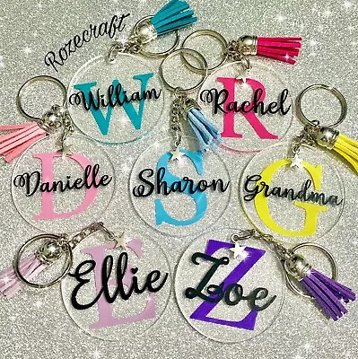 Personalised Keyring Any Letter Any Name Any Colour Novelty Gift Present • £3.79