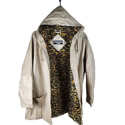 Waterproof  Raincoat XL Coat Chromatics By Totes Animal Print Lined Beige Hooded • $20