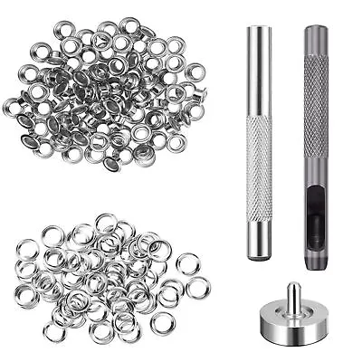 100 Sets Grommet Tool Kit (1/4 Inch Inside Diameter) Grommets Eyelets Settin... • $17.24