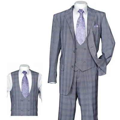 Men's 3 Piece Luxurious Suit With Vest&Pants Two Button Two Side Vents  • $115