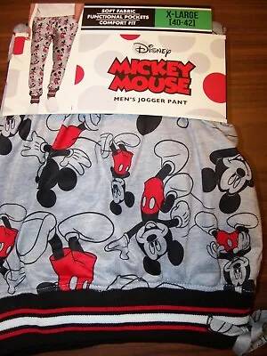 Mickey Mouse Soft Gray Pajama PJ Lounge Jogger Pants Mens Size XL XLarge NWT • $28.47