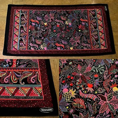 MISSONI Abstract Pineapple Floral Trippy Pink Black Red Beach Bath Towl Throw • $75