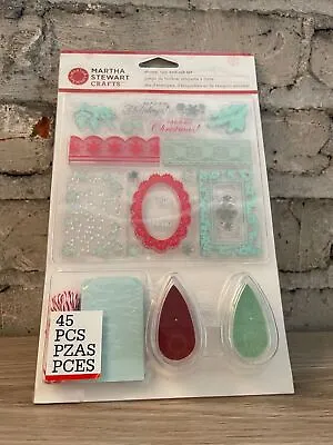 New Martha Stewart Crafts Stamps Tags And Ink Happy Holidays  Xmas 45 Pc Set • $12.99