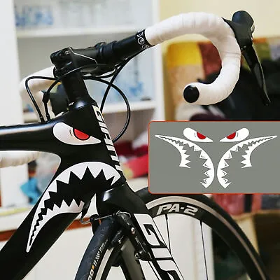 Bicycle Frame Sticker Shark Head Sticker MTB Bike Fixed Gear Cycling Accessories • $8.49