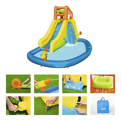 Inflatable Mega Water Park Bestway Mount Splash Kids H2OGO Bouncy Castle Slide • $619.45