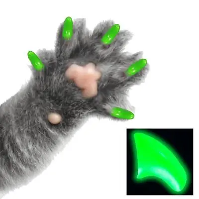 ALIEN GLOW ~ 60 PIECE Soft Nail Caps For Cat Claws ~ PRETTY CLAWS ~ Paws • $11.89