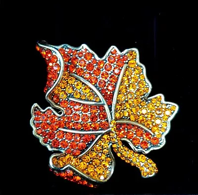 $129.95 • Buy HEIDI DAUS  Lavish Leaf  Autumn Crystal Maple Leaf Pin - NWT PRetty Fall Colors