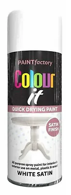 1/2/ 3/ 4 X White Satin Spray Paint 400ml / 250ml For Wood Metal Plastic Ceramic • £6.49