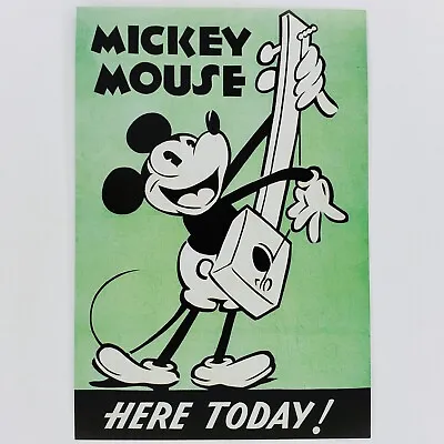 Mickey Mouse Postcard Art Of Disney Movie Poster Guitar Here Today Music Banjo • $5