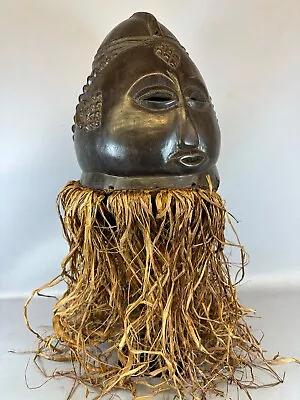 240422 - LARGE African Mende Sowei Sande Society Mask- Sierra Leone. • $265