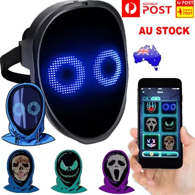 Led Face Mask Cosplay Mask Rechargeable RGB For Music Evening Carnival Party AU • $46.99