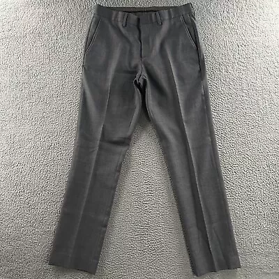 J.Crew Men Pants Gray Size 33x34 Urban Slim Dress Pant Straight Lined 100% Wool • $27.49