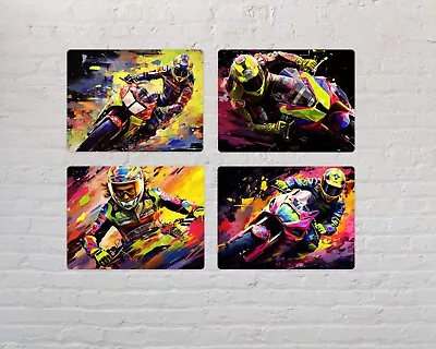 Abstract Moto Gp Style Motorbikes Superbikes Canvas Wall Art Picture Print • $14.79