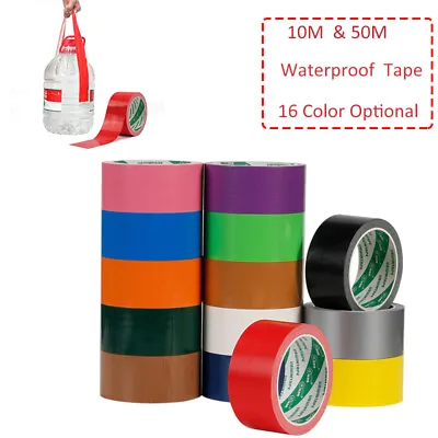 10M / 50M Duck Duct Gaffa Gaffer Waterproof Strong Textil Tape 16 Color Optional • £6.06