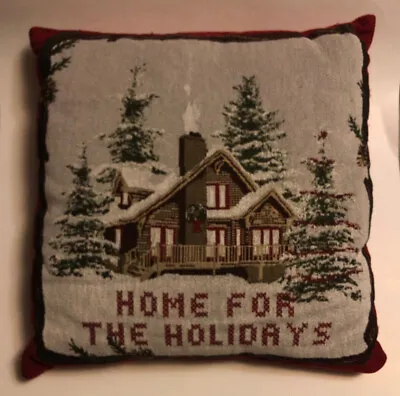 3 Christmas Home For The Holidays Throw Pillows Joy Love Family Snow Cabin • $24.95