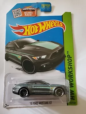 Hot Wheels 2015 #247 Silver 15 2015 Ford Mustang Gt Coupe Hot Rod Nhra Drag Race • $5.99