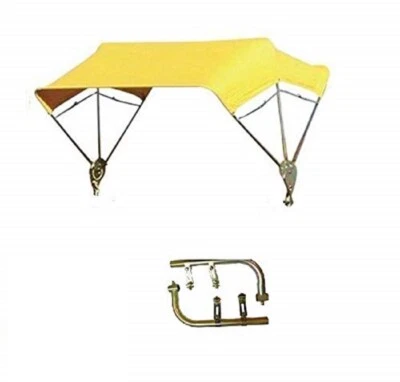 $319.95 • Buy Yellow 3 Bow 48  Tractor Umbrella Buggy Top Complete W/ Fender Mounts JBT3