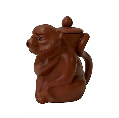 Chinese Brown Yixing Zisha Clay Teapot W Monkey Shape Accent Ws2594 • $91