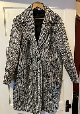 MANGO Straight Cut Wool Coat Women's L • $49