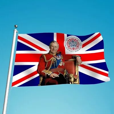 £6.90 • Buy King Charles Coronation Union Jack Flag Souvenir Large Size Street Party Logo