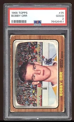 1966 Topps Bobby Orr PSA 2 GD Rookie RC #35 Hockey Card • $3350
