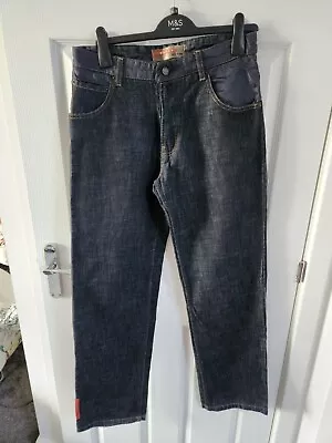 £75 • Buy Prada Mens Jeans Size 34 Waist 33L Straight Leg Dark Denim With Button Fly