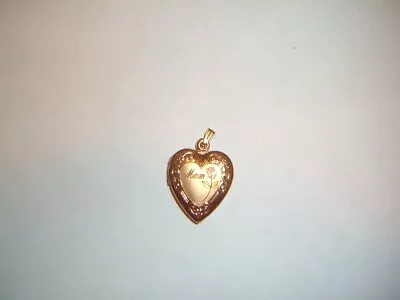 Mothers Day  1/20 14k Gold Filled Locket Mom Charm Heart Pendant For Necklace • $19.99