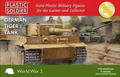 Plastic Soldier Company 1:72 WWII 3 X GERMAN TIGER I TANK Scale PSC WW2V20032 • £23.72