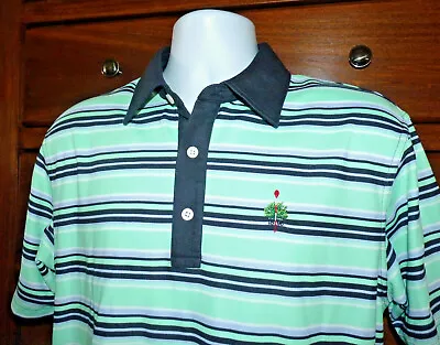 Men's Dunning Merion Golf Club Polyester Stretch Polo Shirt Striped Size Medium • $28.95