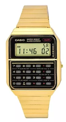 Casio Vintage Calculator Gold Tone Stainless Steel Quartz CA500WEG-1A Mens Watch • $79.50