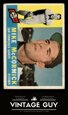 1960 Topps #530 Mike McCormick Vintage San Francisco Giants Baseball Card • $8