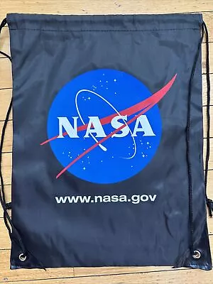 Nasa Space Program Blue & Black  String Backpack  17”x13” • $4.99