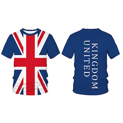 Unisex Adults Union Jack T-Shirt Casual Short Sleeve British Flag Top S-6XL • £11.87