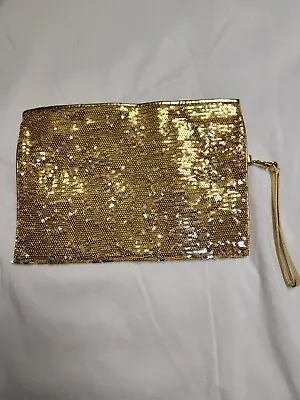 Michael Kors Wristlet Clutch Womens Gold Silver Reversible Sequin Purse • $25
