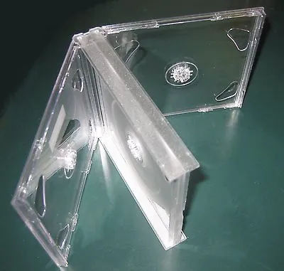 1 New Top Quality Rare Clear 24MM Multi-4 Quad CD Jewel Case W/Clear Tray GF4 • $8
