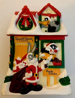 Russell Stover Candies Looney Tunes Christmas House Hard Plastic Piggy Bank 1997 • $24.99