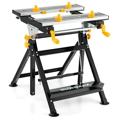 Folding Work Table Portable Workbench With Adjustable Height & Tiltable Platform • $103.96