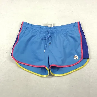 $15 • Buy Puma Blue Sweat Shorts Size M / 12 Drawstring Active Running Logo