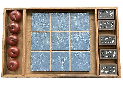 Vintage Tic Tac Toe Game Wood Rare School House/Teacher Theme • $35