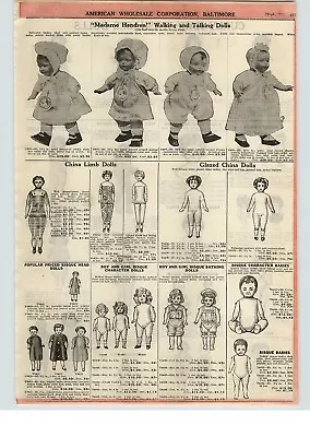 1922 PAPER AD Madame Hendren Walking Talking Dolls China Limb Curly Hair Kidlyn • $14.98